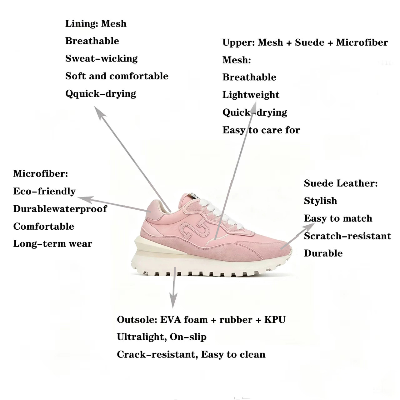 Women Soft Pink Suede Sneakers – Everyday Chic & Comfort - Image 10